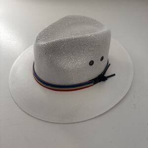 Vintage Gonzalez‎ Cowboy Western Hat Made In Mexico Rainbow PRIDE Ribbon READ